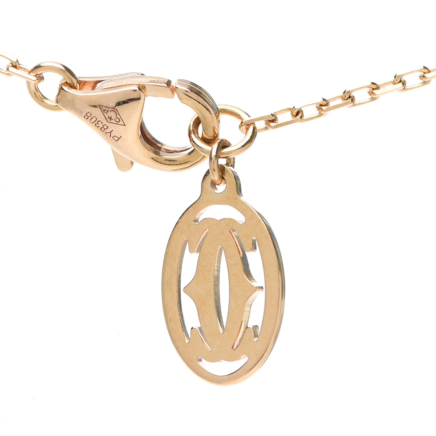 18K Pink Gold Diamond LM D'Amour Pendant Necklace