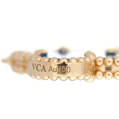 Van Cleef & Arpels 18K Yellow Gold Blue Agate 5 Motifs Vintage Alhambra Bracelet 4 of 5