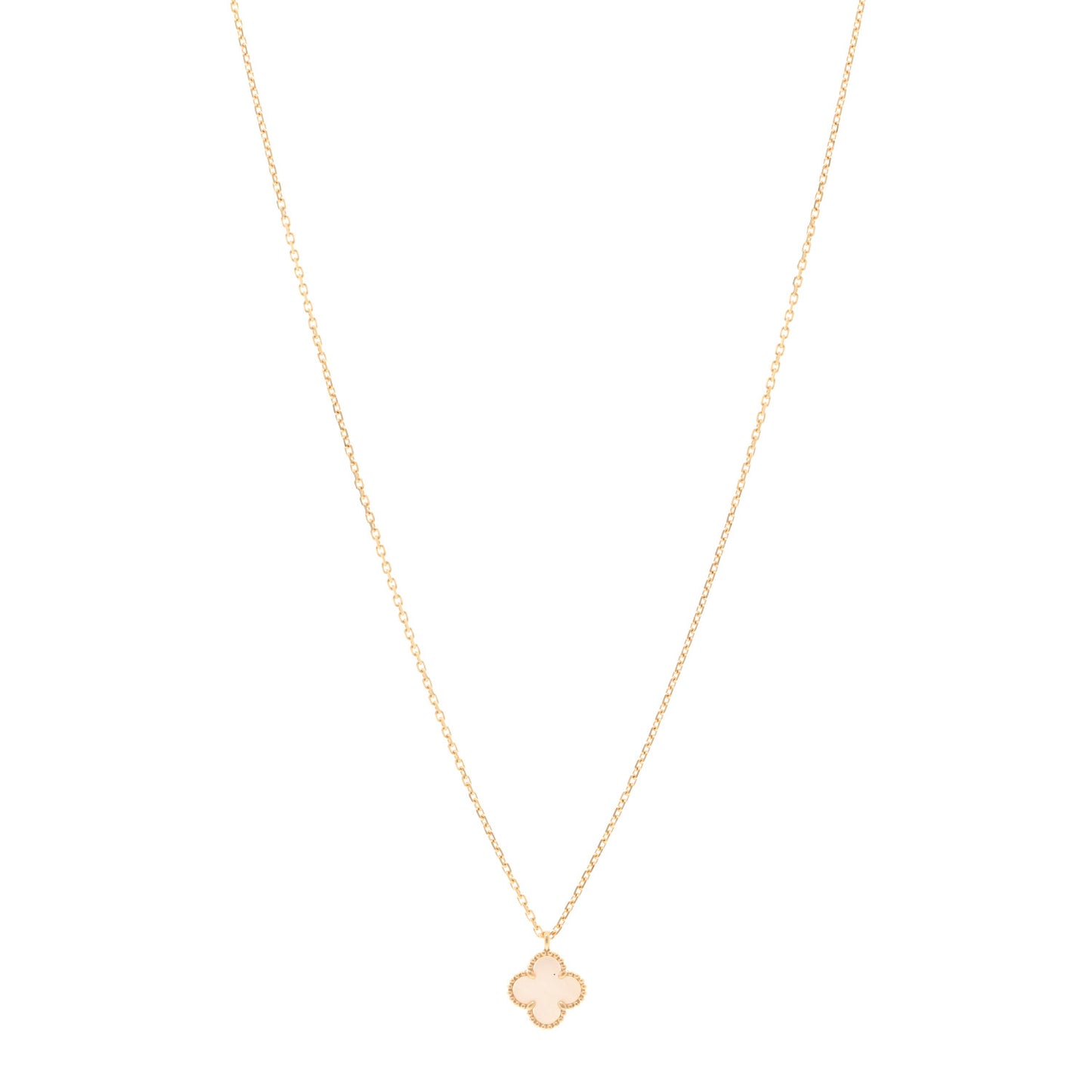 18K Yellow Gold Mother of Pearl Sweet Alhambra Pendant Necklace