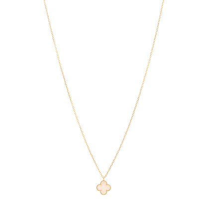 Van Cleef & Arpels 18K Yellow Gold Mother of Pearl Sweet Alhambra Pendant Necklace 1 of 5