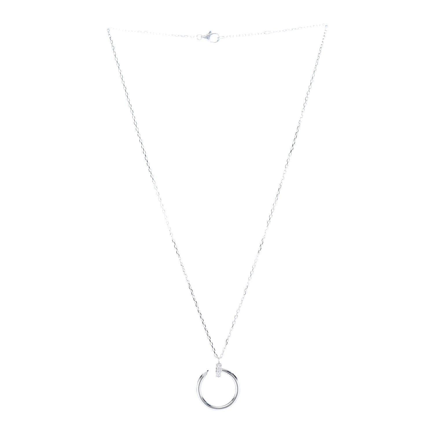 Cartier 18K White Gold Diamond Juste Un Clou Necklace 3 of 5