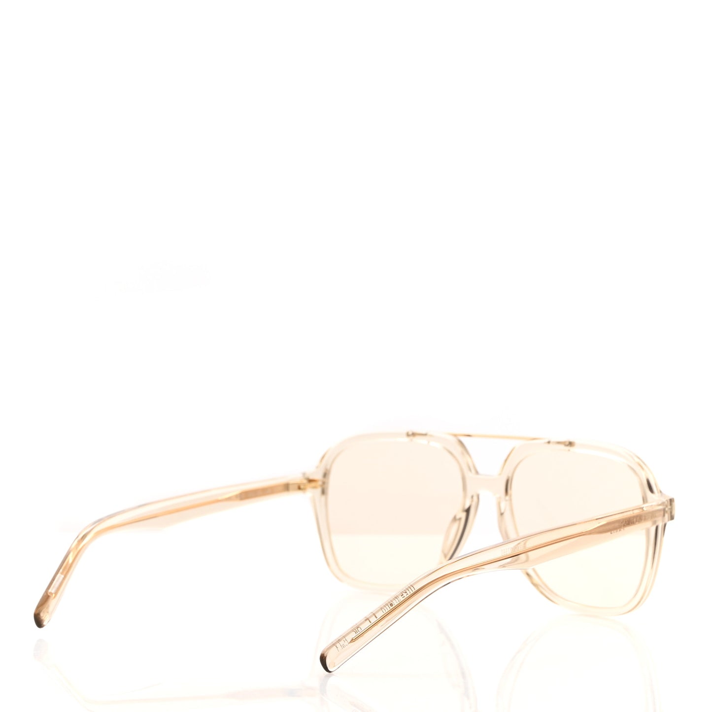 Acetate Geometric Aviator Sunglasses SL 545 Transparent Cream Light Gold