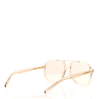 Saint Laurent Acetate Geometric Aviator Sunglasses SL 545 Transparent Cream Light Gold 4 of 7