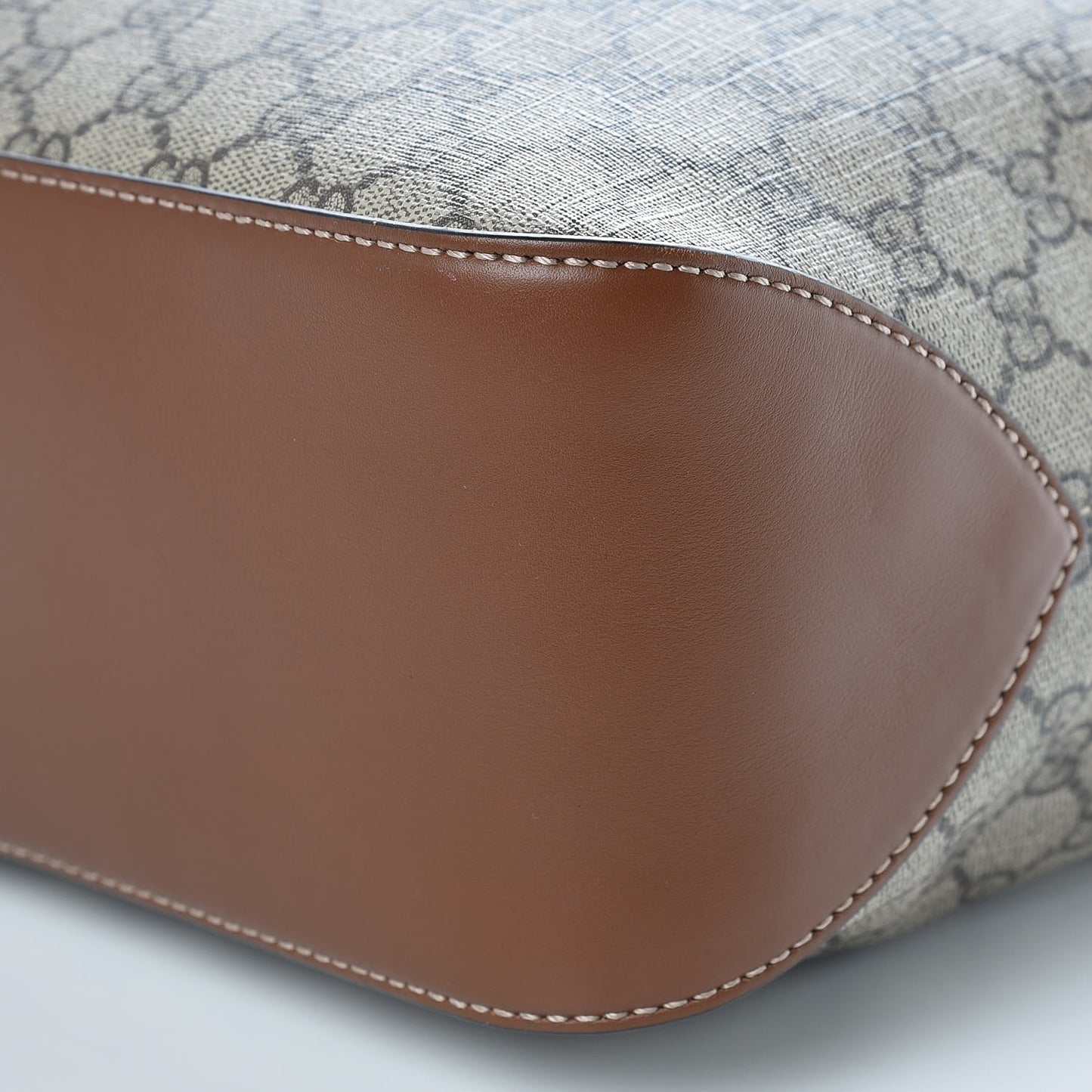 GG Supreme Monogram Large Linea A Hobo Light Brown
