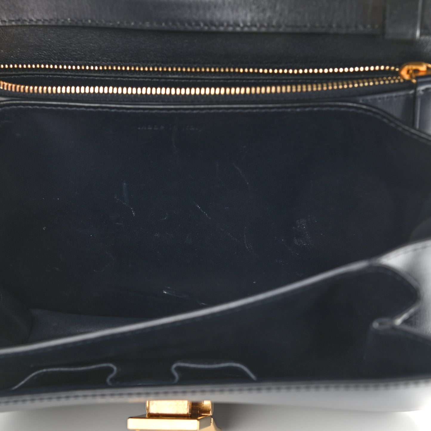 Box Calfskin Medium Classic Box Flap Bag Navy