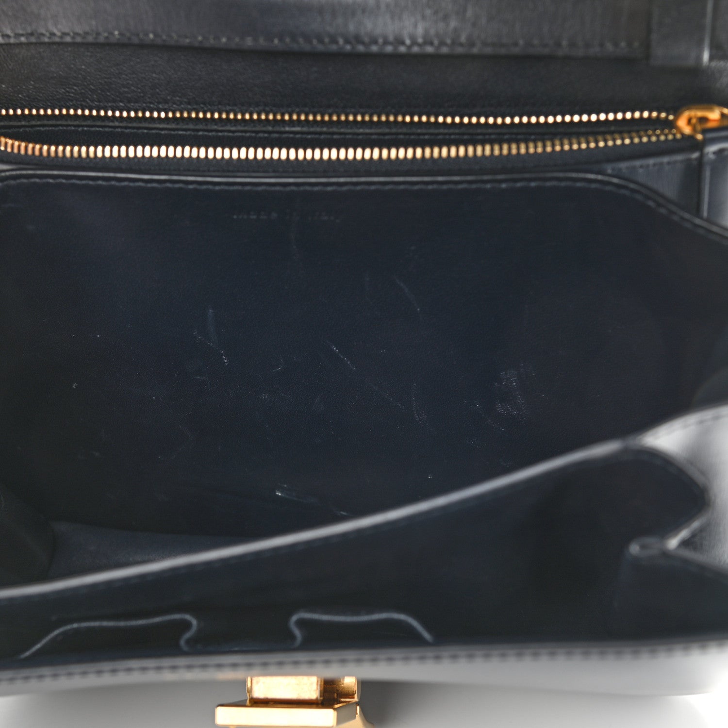 Celine Box Calfskin Medium Classic Box Flap Bag Navy 9 of 13