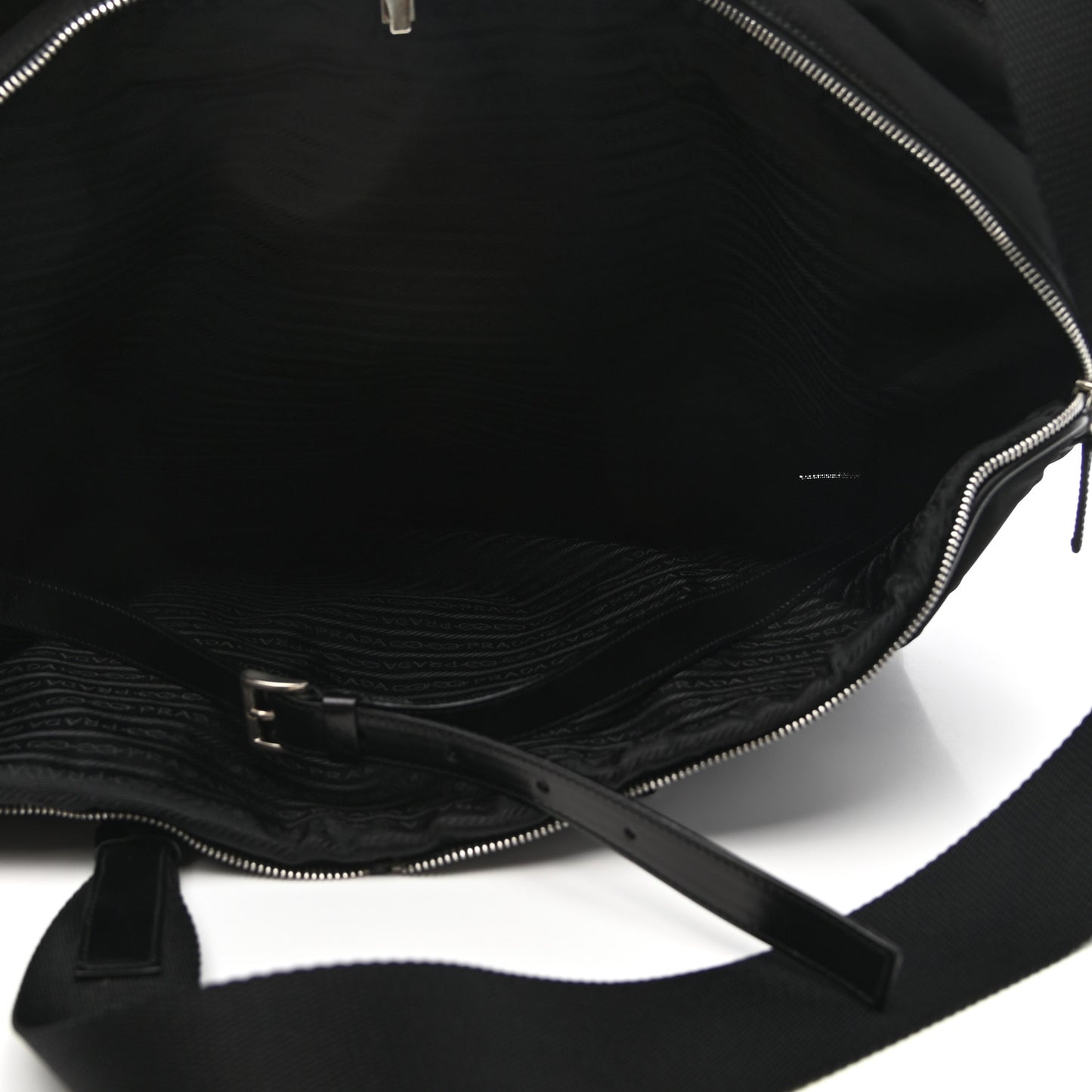 Tessuto Nylon Calfskin Duffle Black