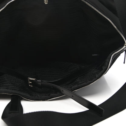 Prada Tessuto Nylon Calfskin Duffle Black 5 of 20