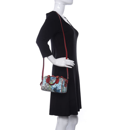 Gucci GG Supreme Monogram Blooms Mini Boston Navy Blue Hibiscus 2 of 10