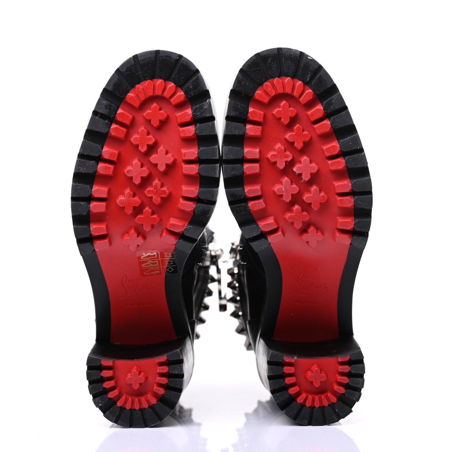 Calfskin Winter Spikes 70 Combat Boots 36 Black