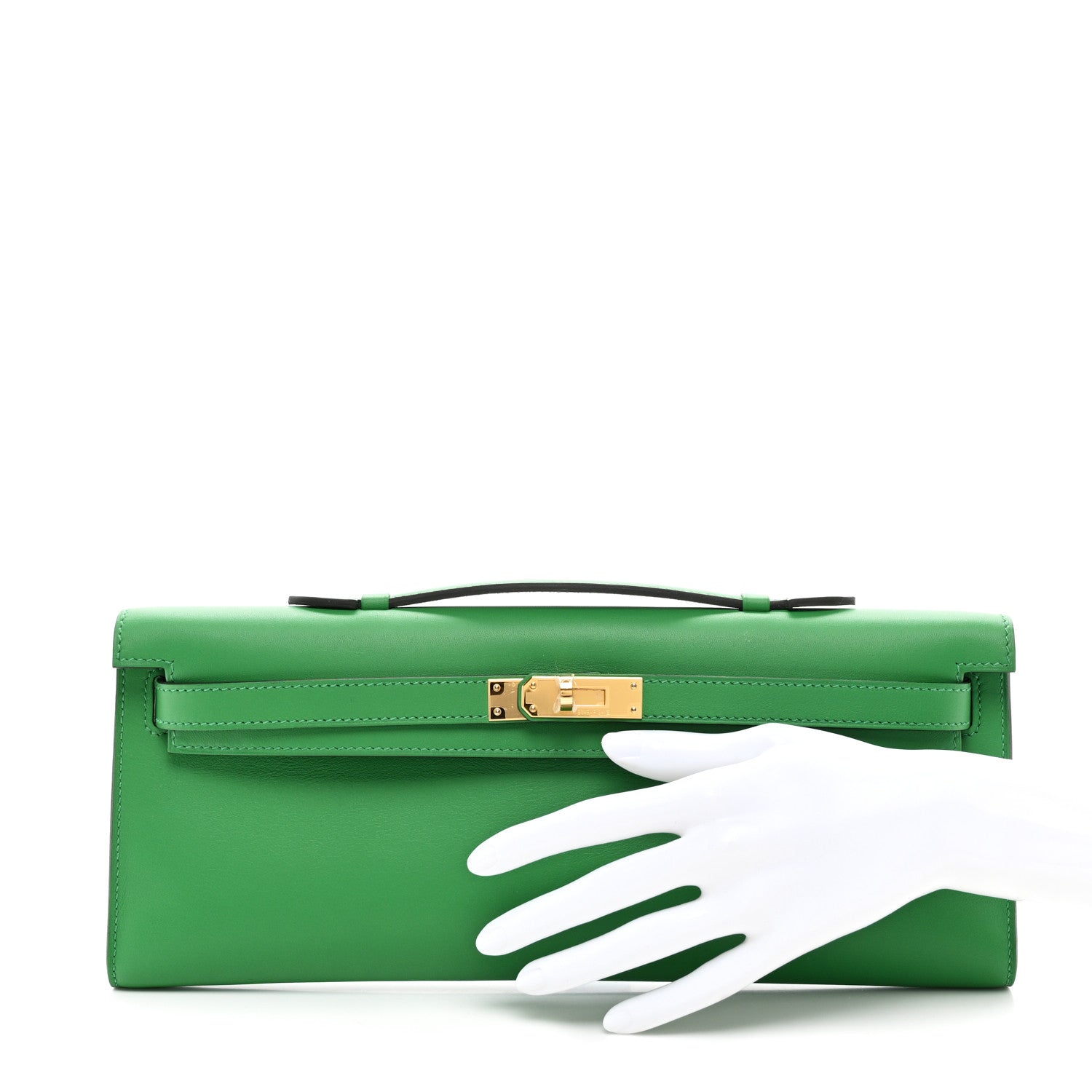Hermes Swift Kelly Cut Clutch Pochette Bambou 2 of 8