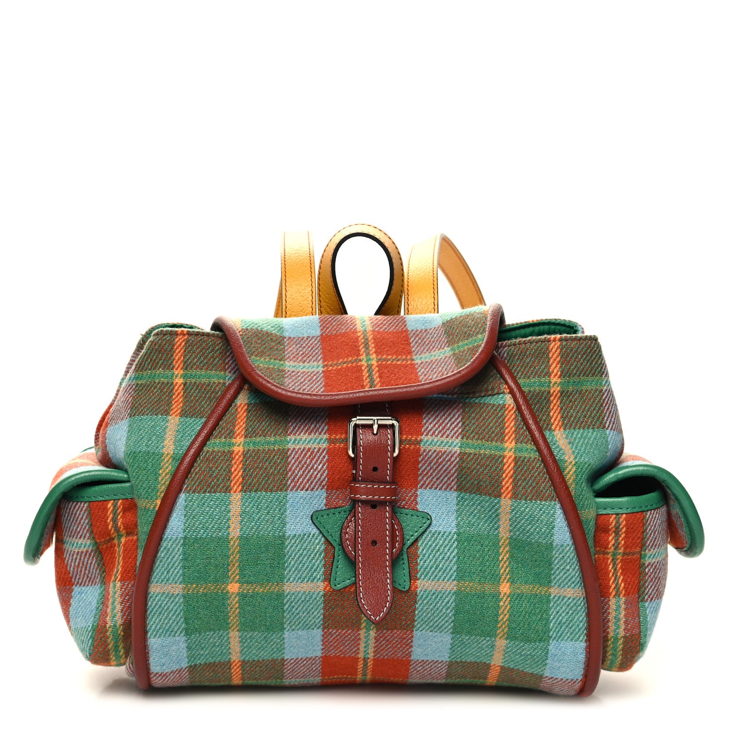 Calfskin Tartan Childrens Backpack Blue Multicolor