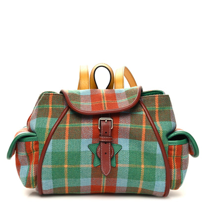 Gucci Calfskin Tartan Childrens Backpack Blue Multicolor 1 of 10