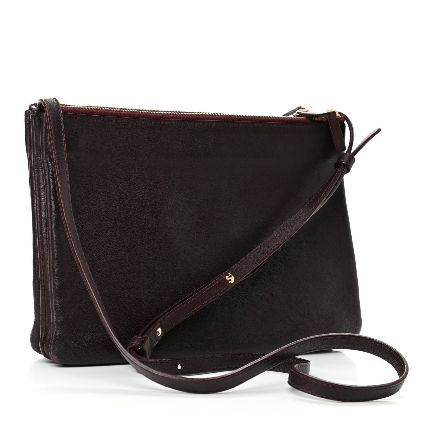 Lambskin Large Trio Crossbody Bag Bordeaux