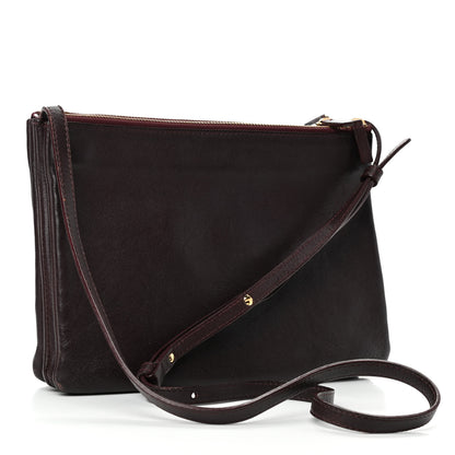 Celine Lambskin Large Trio Crossbody Bag Bordeaux 2 of 4