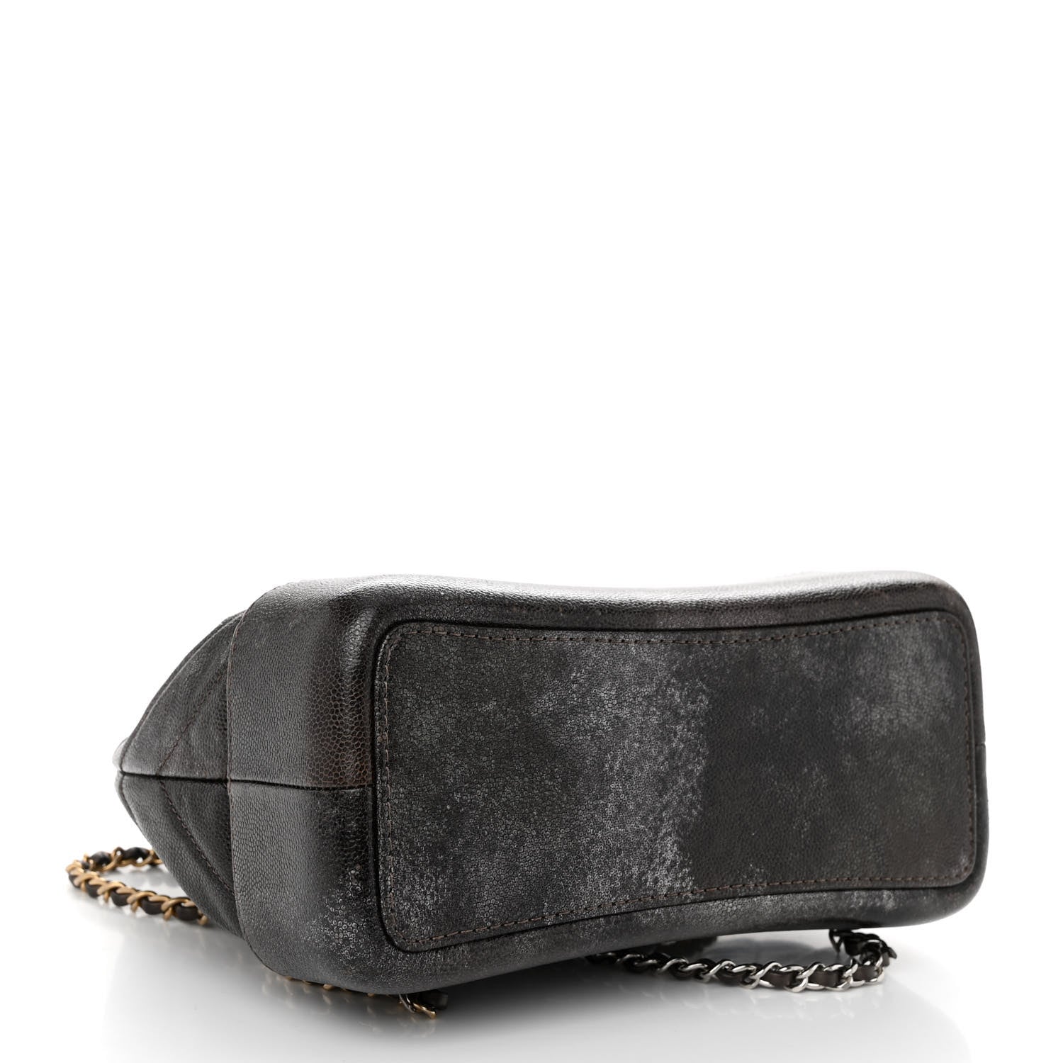 Chanel Metallic Grained Goatskin Gabrielle Backpack Dark Silver Gold 4 of 10