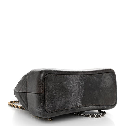Chanel Metallic Grained Goatskin Gabrielle Backpack Dark Silver Gold 4 of 10