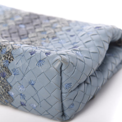 Bottega Veneta Nappa Ayers Embroidered Intrecciato Baby Olimpia Shoulder Bag Arctic 14 of 17