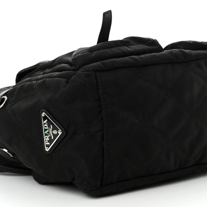 Prada Tessuto Nylon Saffiano Vela Quilted Backpack Black 9 of 16