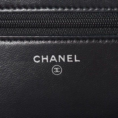 Chanel Lambskin Quilted Wallet On Chain WOC Black 8 of 12