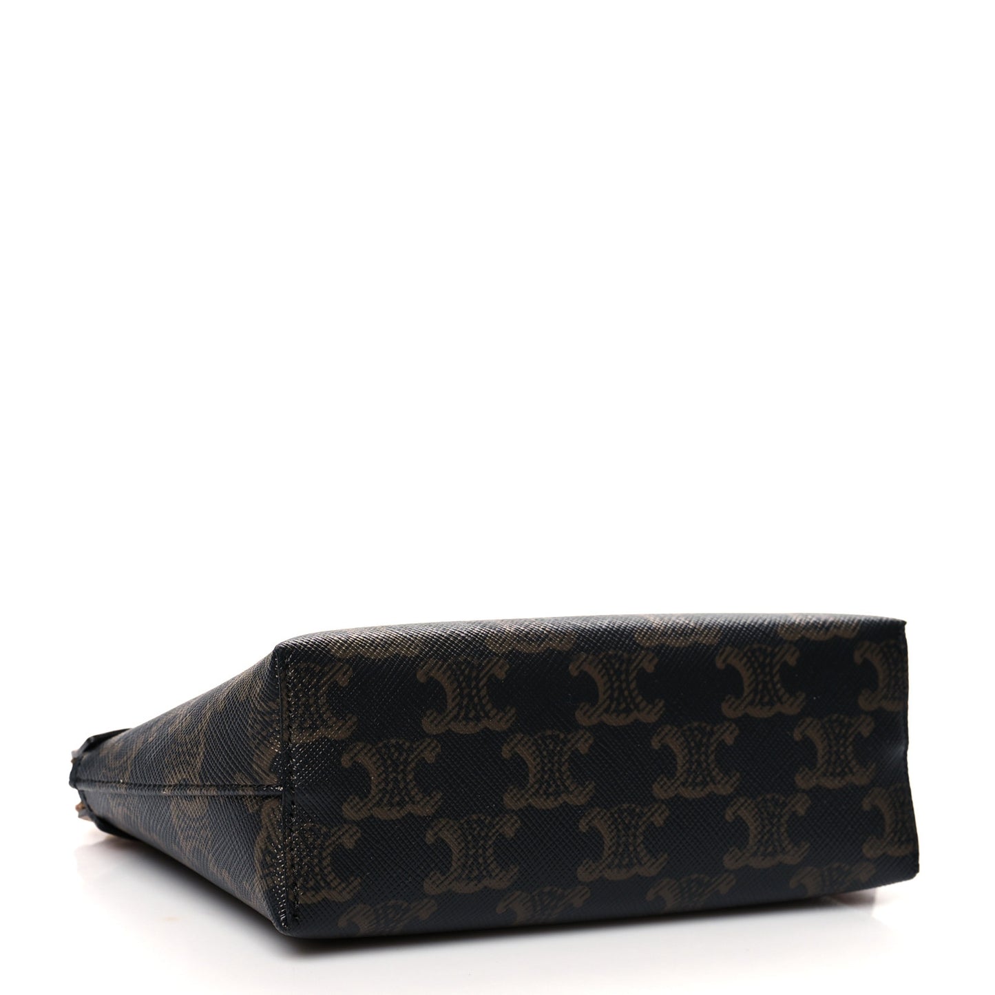 Triomphe Canvas Calfskin Small Zipped Pouch Tan