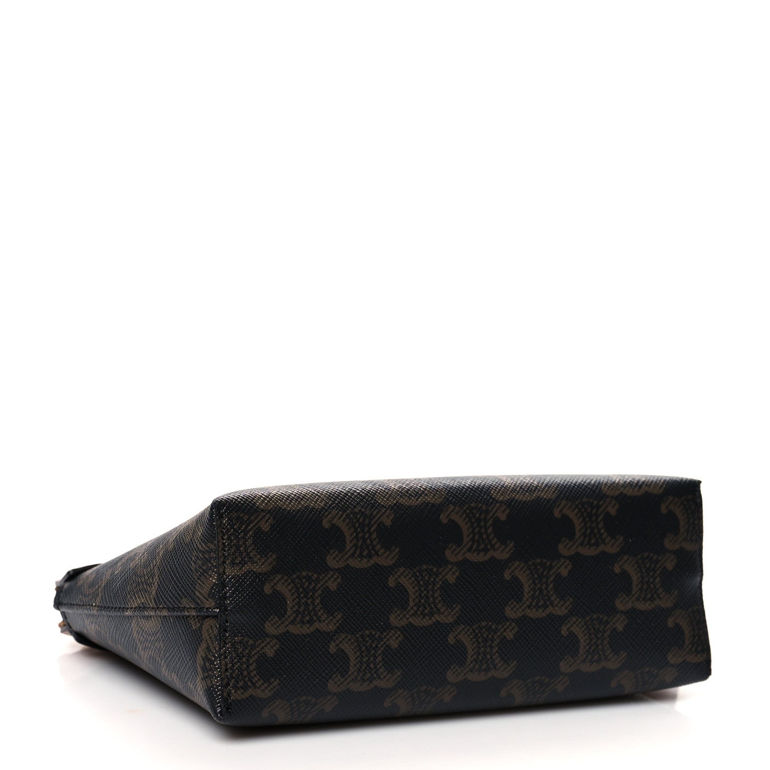 Celine Triomphe Canvas Calfskin Small Zipped Pouch Tan 4 of 9