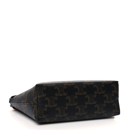 Celine Triomphe Canvas Calfskin Small Zipped Pouch Tan 4 of 9