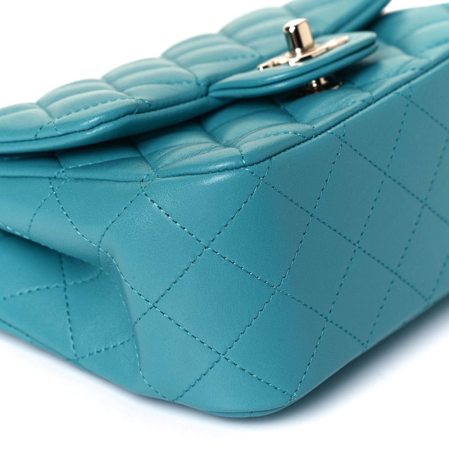 Chanel Lambskin Quilted Mini Square Flap Green 9 of 11