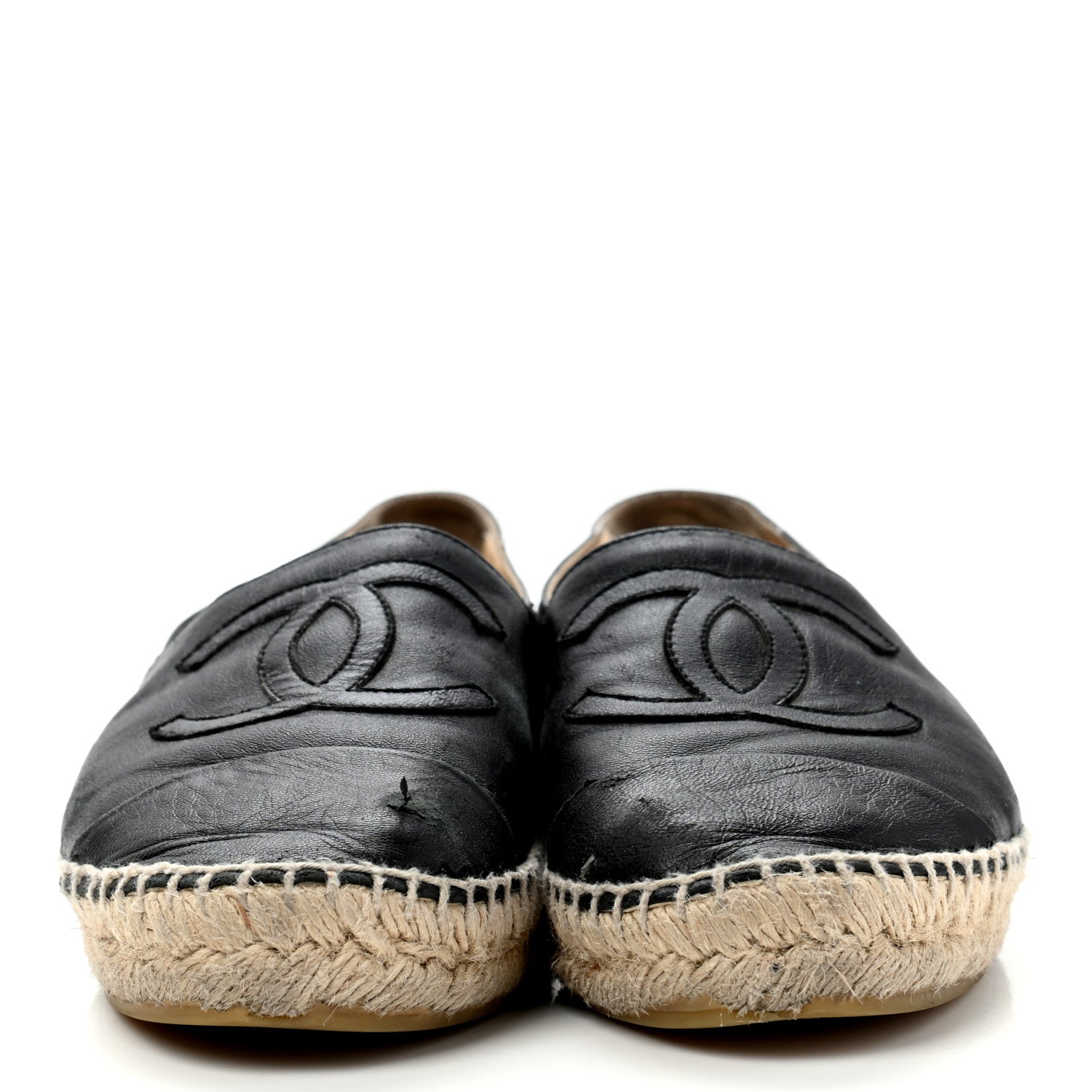 Chanel Lambskin CC Espadrilles 38 Black 2 of 15