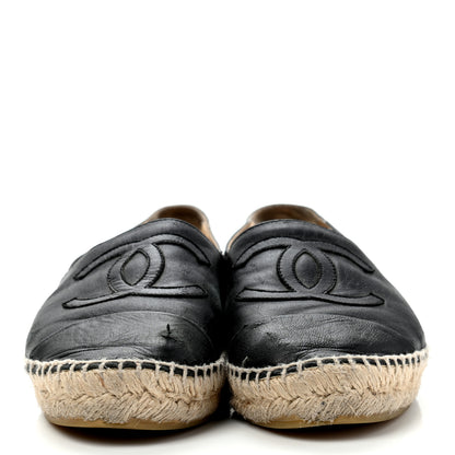 Chanel Lambskin CC Espadrilles 38 Black 2 of 15