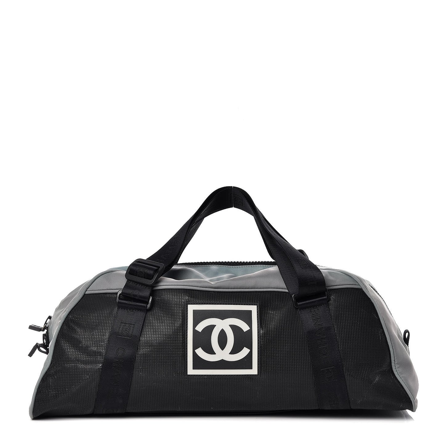 Nylon Sport Logo Duffel Black Blue