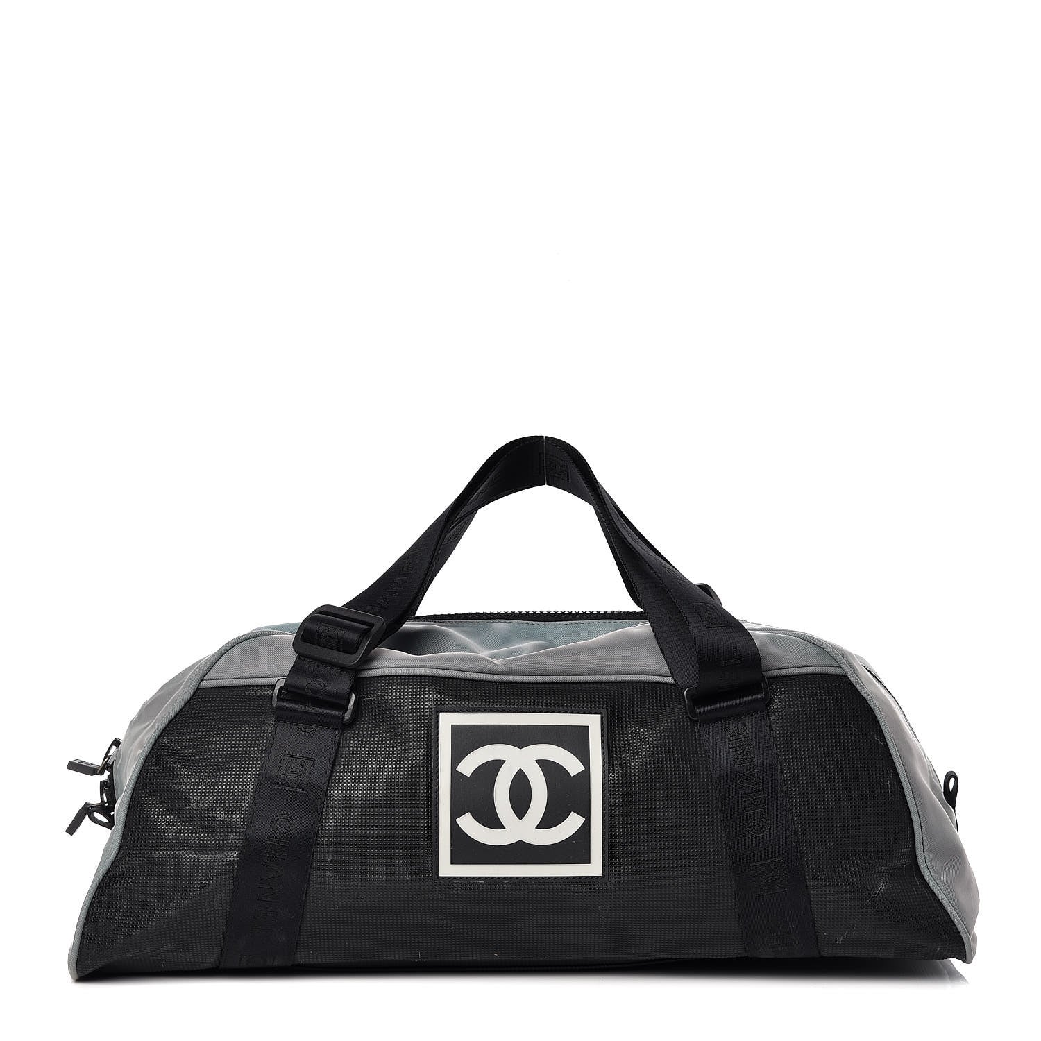 Chanel Nylon Sport Logo Duffel Black Blue 1 of 16