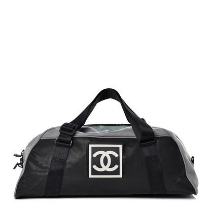 Chanel Nylon Sport Logo Duffel Black Blue 1 of 16