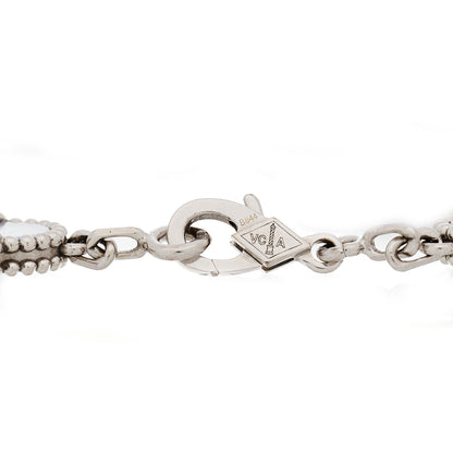 Van Cleef & Arpels 18K White Gold Chalcedony 5 Motifs Vintage Alhambra Bracelet 5 of 7