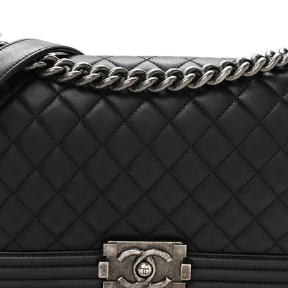 Chanel Lambskin Quilted Medium Boy Flap Black 8 of 10