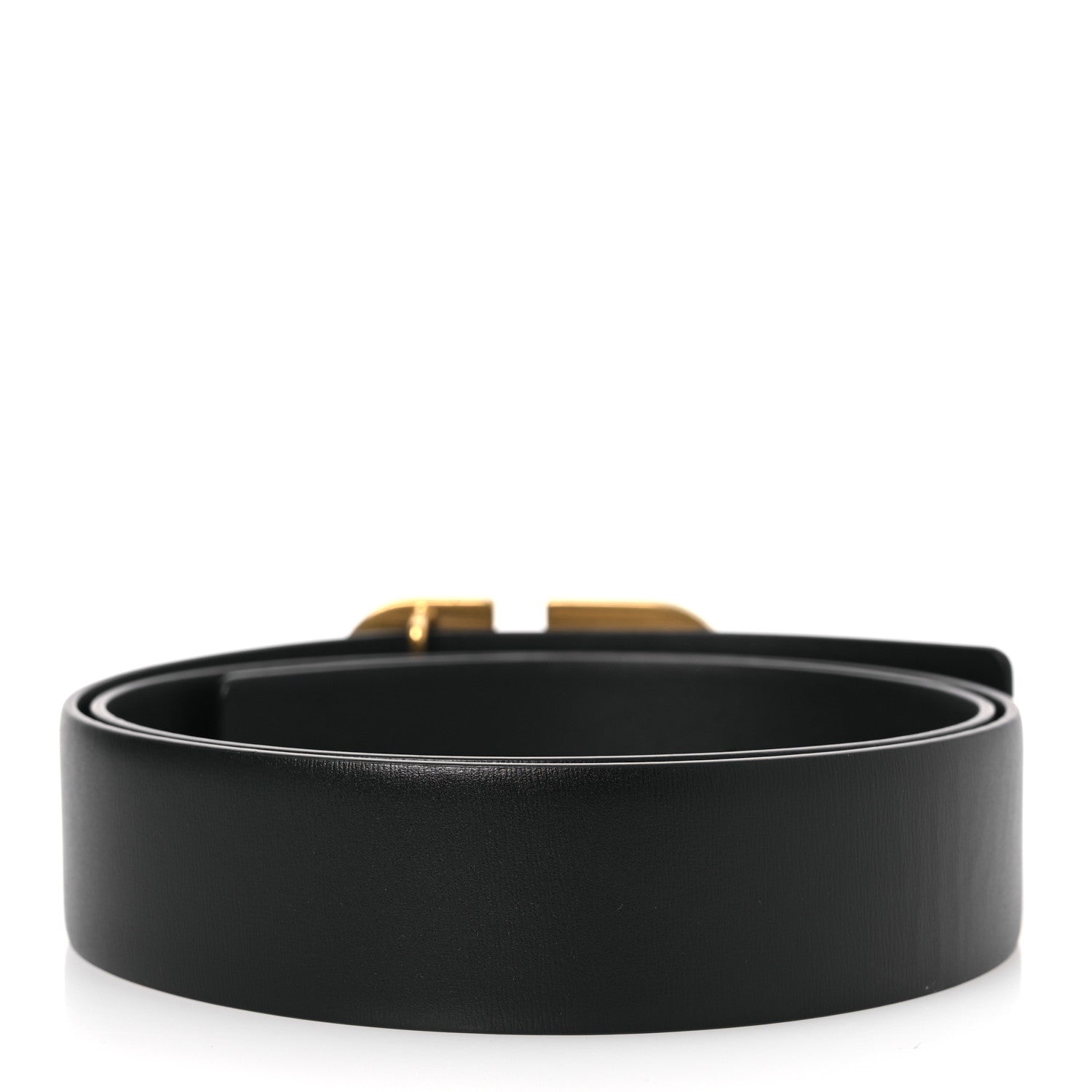 Valentino Garavani Glossy Calfskin VLogo 30mm Belt 85 34 Black 2 of 7