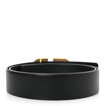 Valentino Garavani Glossy Calfskin VLogo 30mm Belt 85 34 Black 2 of 7