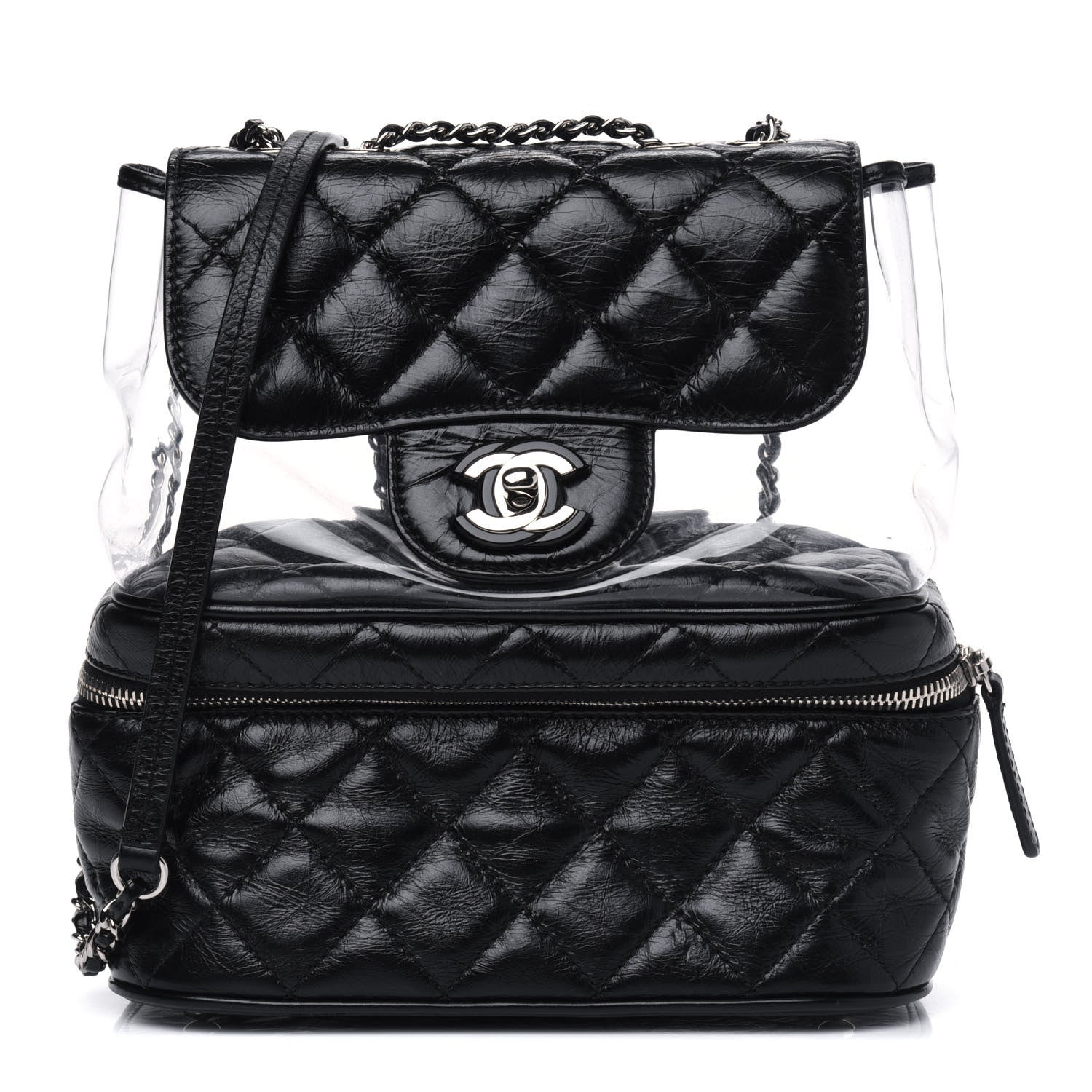 Chanel Crumpled Calfskin PVC Quilted Flap Black 1 of 6