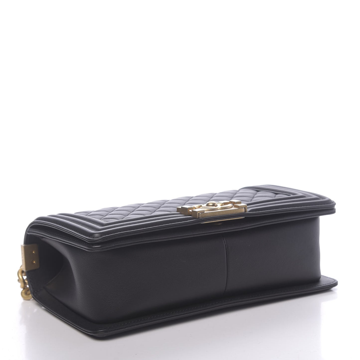 Lambskin Quilted Medium Boy Flap Black