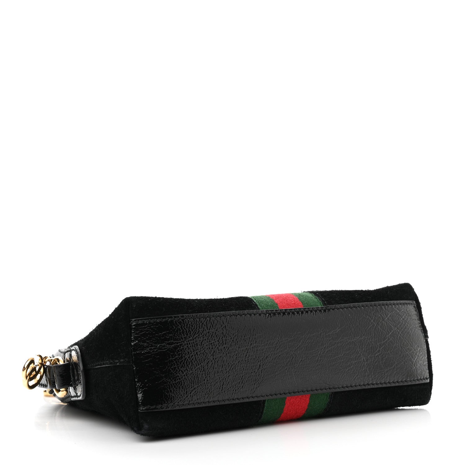 Gucci Suede Patent Web GG Small Ophidia Dome Shoulder Bag Black 4 of 11
