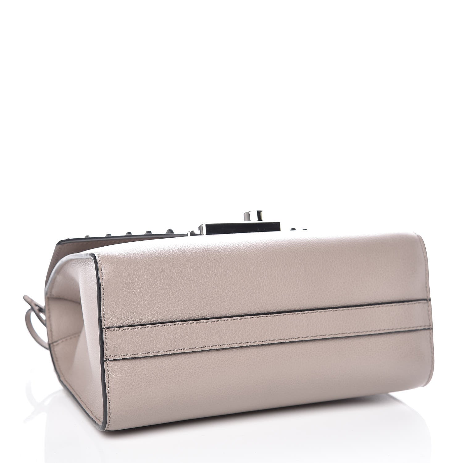 Prada Glace Calfskin Studded Sound Flap Crossbody Shoulder Bag Pomice 4 of 10