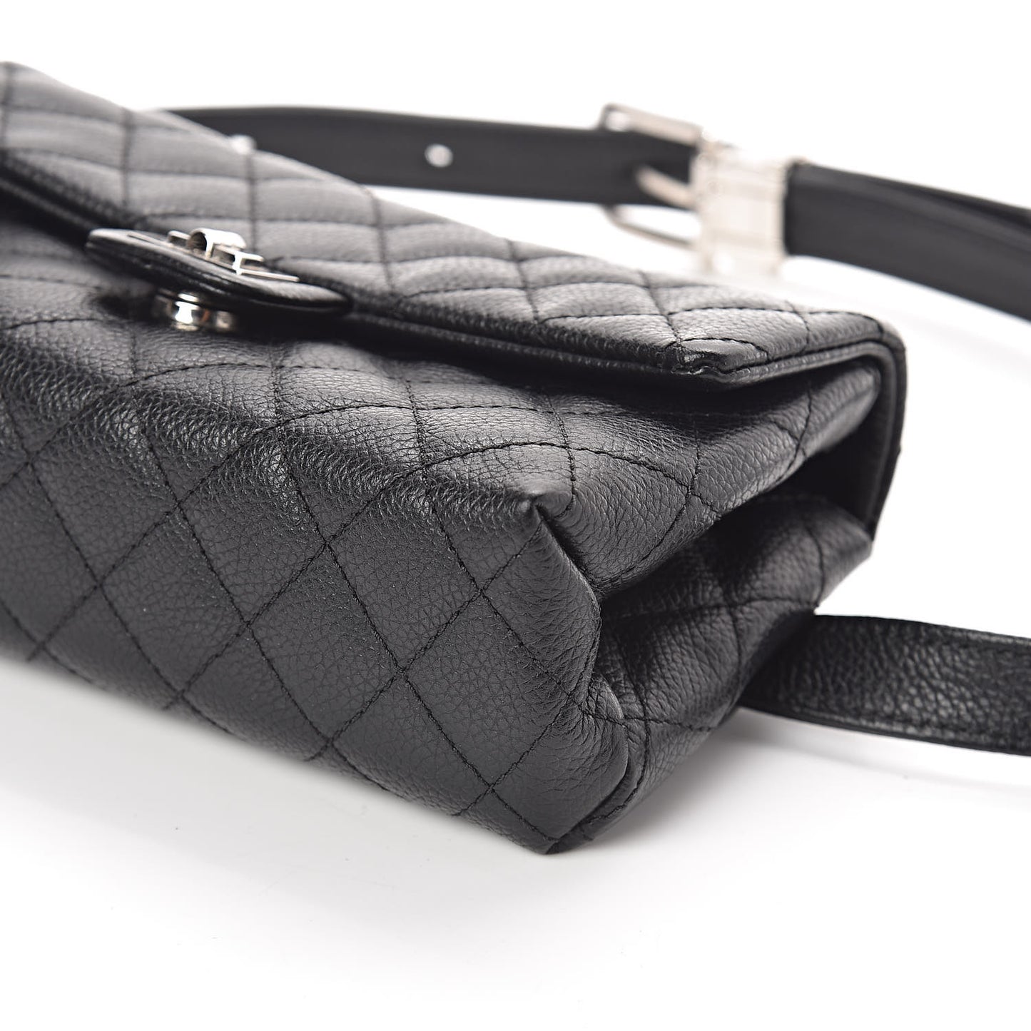 Grained Calfskin Quilted 2.55 Reissue Flap Belt Bag Clutch Black