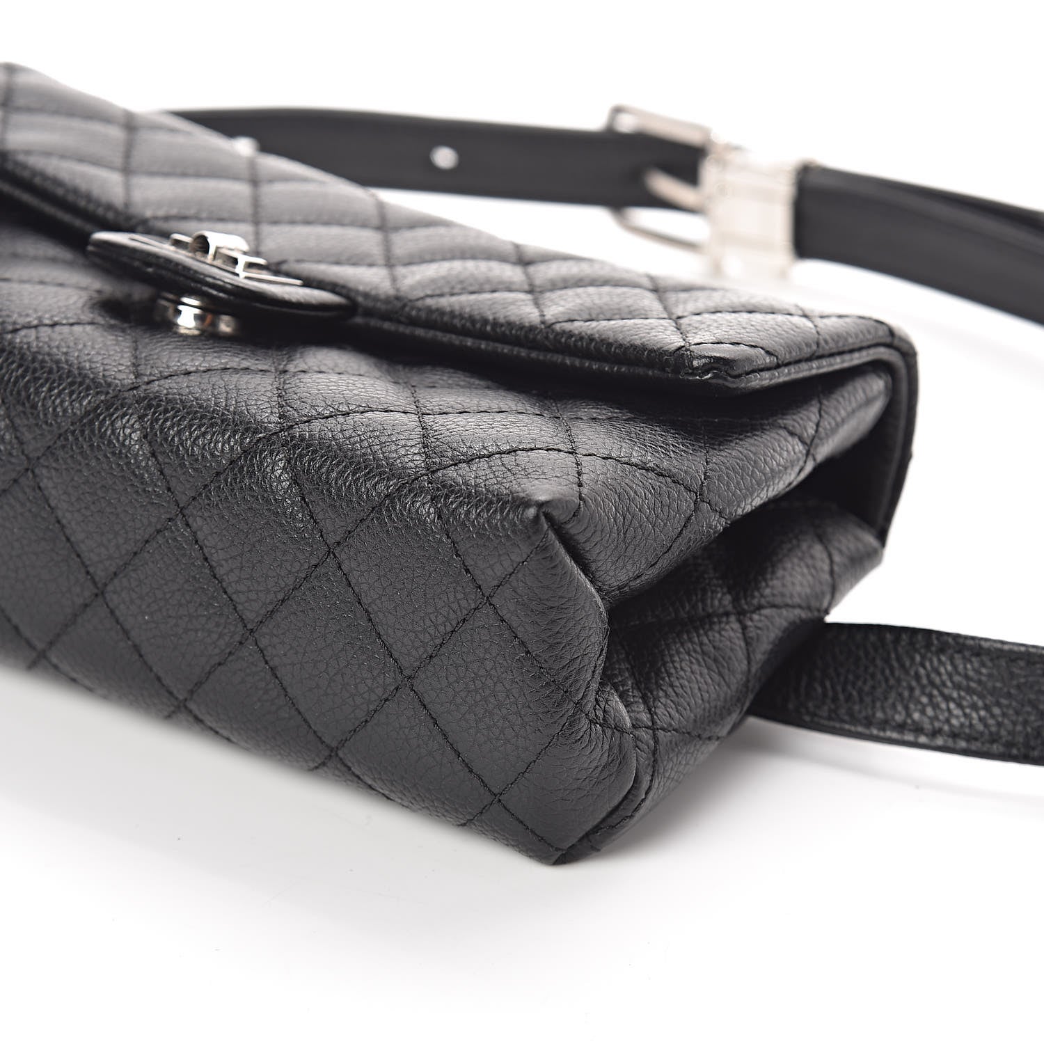 Chanel Grained Calfskin Quilted 2.55 Reissue Flap Belt Bag Clutch Black 9 of 9