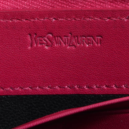 Saint Laurent Patent Leather Belle De Jour Zippy Wallet Fuchsia 7 of 9