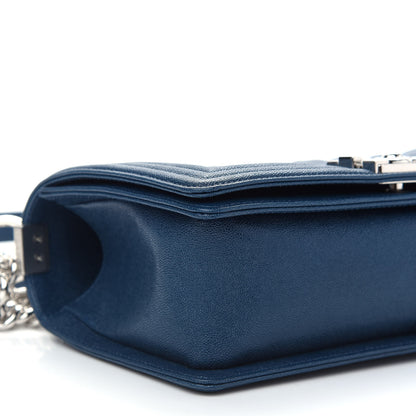 Chanel Caviar Quilted Medium Boy Flap Dark Blue 7 of 8