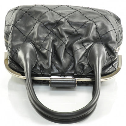 Chanel Lambskin Expandable Stitched Frame Top Bag Black 5 of 12