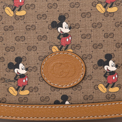 Gucci X DISNEY Mini Vintage GG Supreme Monogram Mickey Mouse Small Flap Messenger Bag Beige Vintage Sun Oil 10 of 11