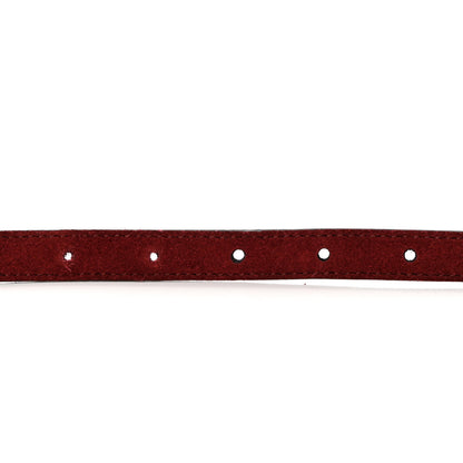 Gucci Suede Icaro Plaque Interlocking G 15mm Belt 80 32 Red 3 of 5