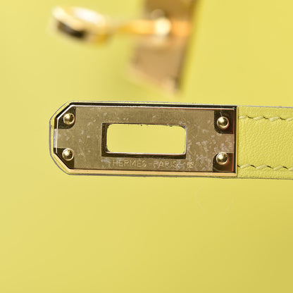 Hermes Swift Kelly Pochette Clutch Lime 13 of 30