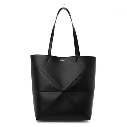 Loewe Shiny Calfskin Medium Puzzle Fold Tote Black 1 of 9